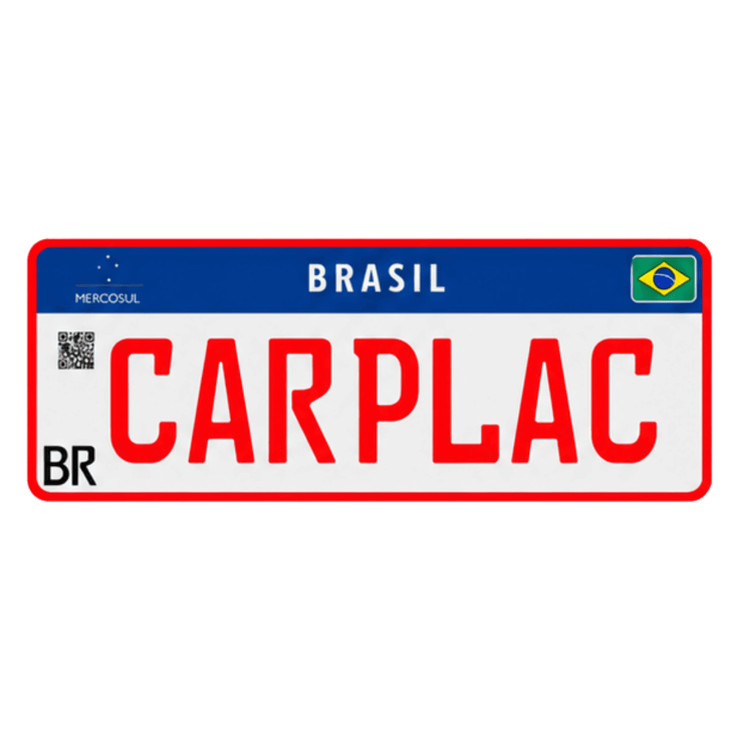 Placa Mercosul comercial fabricada pela Carplac em Joinville