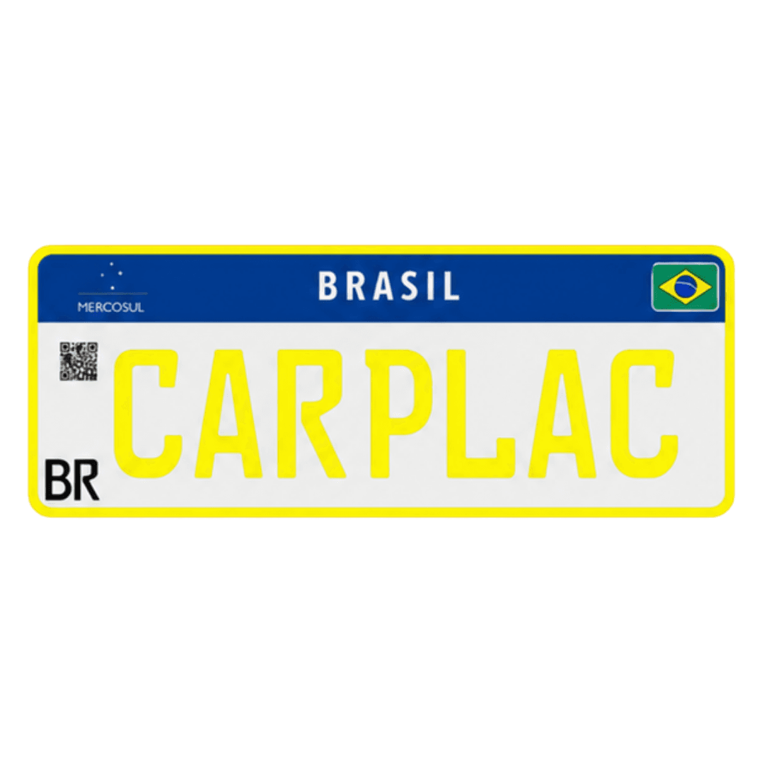 Placa Mercosul diplomata fabricada pela Carplac em Joinville