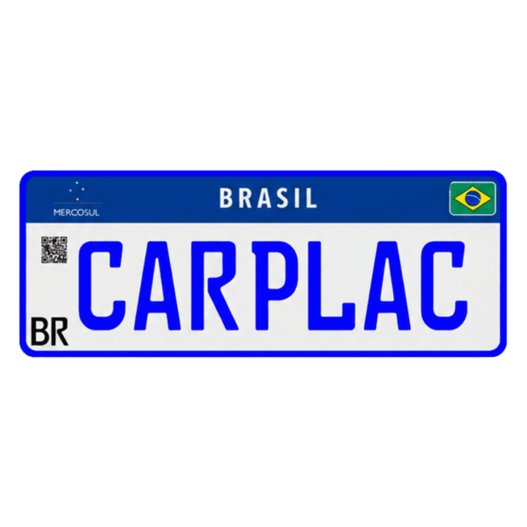 Placa Mercosul oficial fabricada pela Carplac em Joinville